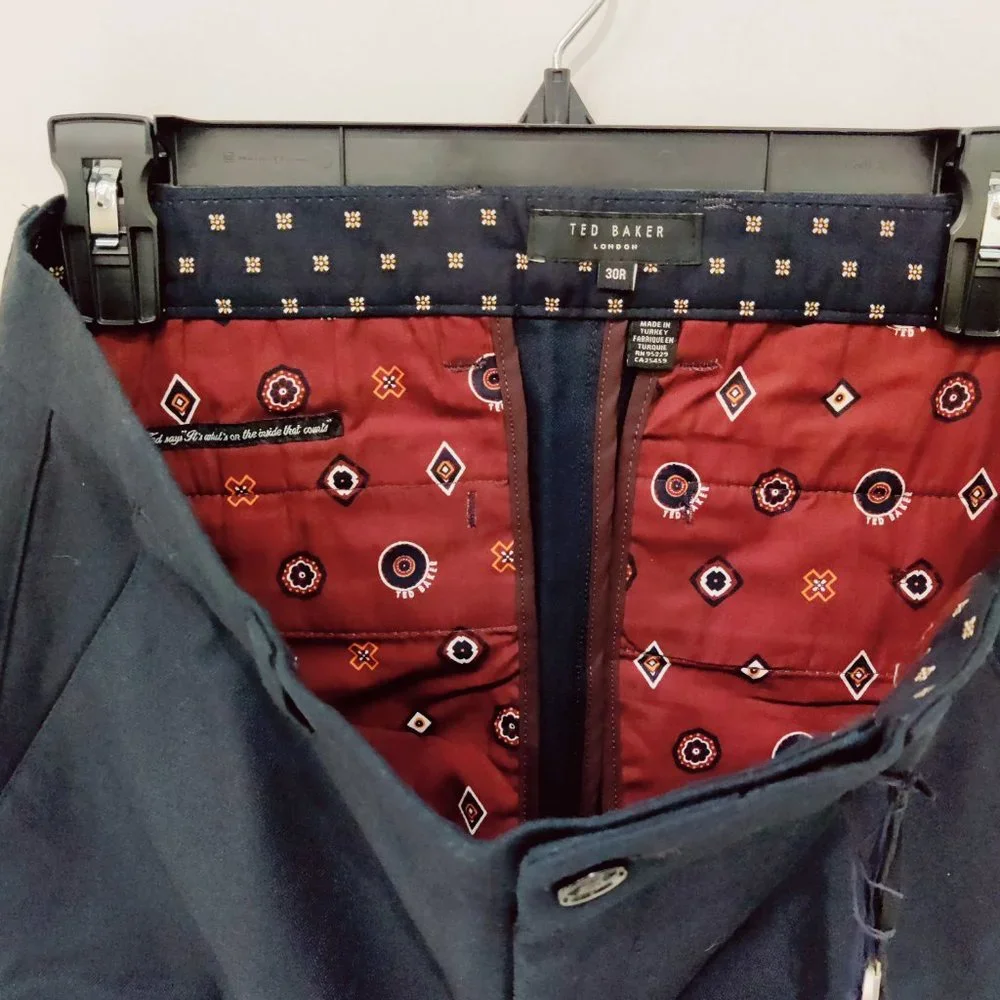 NWT Ted Baker Men's Executive Check Trouser Pants Blue Size 40W 34L $259 N145 - Picture 3 of 3